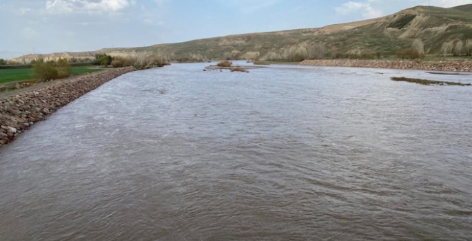 Aras Nehri coştu araziler su altında kaldı