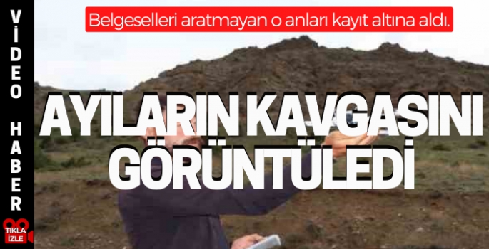 Ayıların kavgasını görüntüledi
