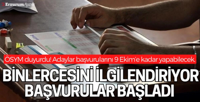 Başvurular başladı! Son gün 9 Ekim