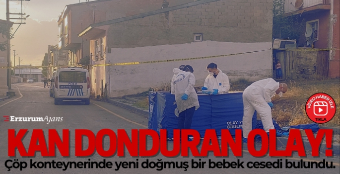 Erzurum'da çöp konteynerinde bebek cesedi bulundu