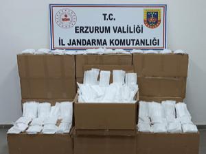 Erzurum'da kaçak maske operasyonu