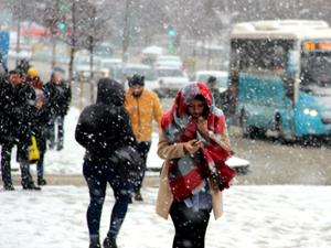 Erzurumda kar yağışı