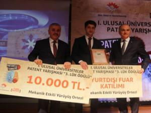 Erzurum Teknik Üniversitesine patent ödülü