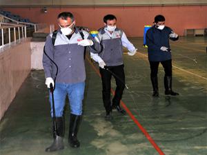 Kaçakların barındığı spor salonları dezenfekte edildi