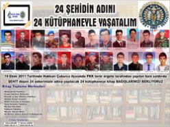 24 Şehidin adı 24 kütüphanede