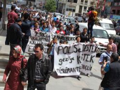Erzurum'da polise destek yürüyüşü