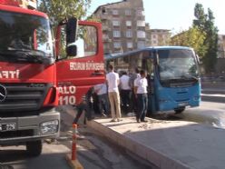 Erzurum'da otobüs yangını