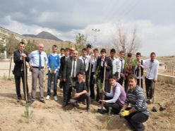 Meslek Lisesi öğrencilerinden fidan dikimi