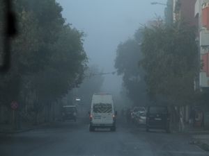 Kars-Erzurum Karayolunu sis kapladı
