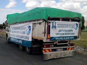 BB Erzurumspor'dan Hopa'ya yardım kamyonu