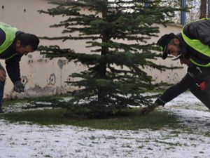 Erzurum'da 12 santimlik kar şaşırttı