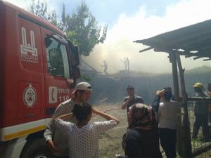 Vişneli Köyü'nde korkutan yangın