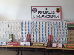 Erzurum'da kaçak sigara operasyonu... 22 bin 700 paket
