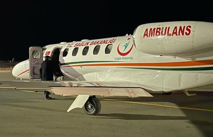 Hasta şehit babasına ambulans uçak