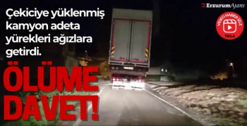 Çekiciye yüklenen kamyon tehlike saçtı
