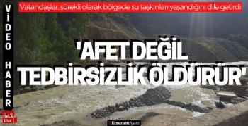 Dere yatağı taştı köprü sular altında kaldı