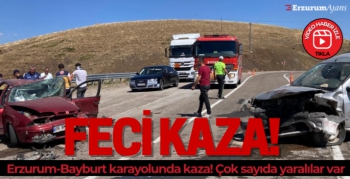Erzurum-Bayburt karayolunda kaza; 4'ü ağır 8 yaralı