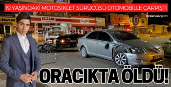 Erzurum'da motosiklet otomobille çarpıştı: 1 ölü 1 yaralı