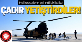 Helikopterlerin biri indi biri kalktı!