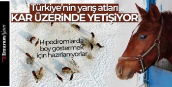 Kar üstünde hipodroma hazırlanıyorlar