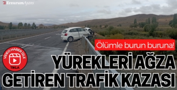 Ölüme ramak kala: Otomobil köprüde asılı kaldı