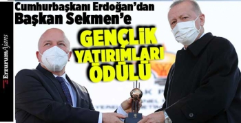 Sekmen'in gençlik yatırımlarına Erdoğan'dan ödül