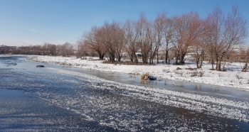 Karasu Nehri ve HES Baraj Göleti dondu