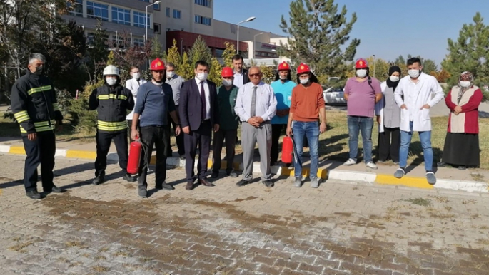 Oltu Devlet Hastanesi'nde yangın tatbikatı