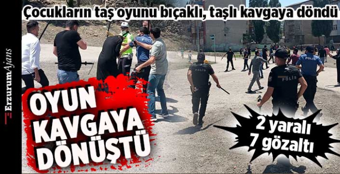 Taş oyunu, taşlı kavgaya dönüştü!