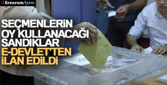 Vatandaşların oy kullanacağı sandıklar e-Devlet'ten ilan edildi
