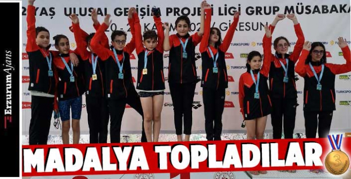 Yüzmede bronz madalyalar Erzurum'a