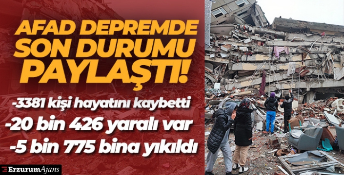 AFAD: Can kaybı sayısı 3381'e yükseldi