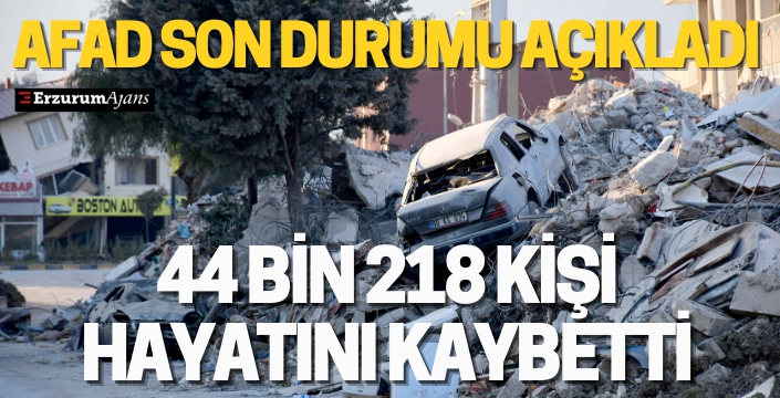 AFAD son durumu açıkladı: 44 bin 218 vatandaşımız hayatını kaybetti