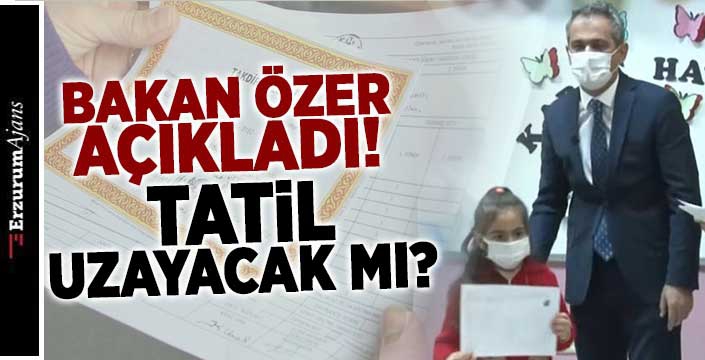 Bakan Özer, öğrencilere karnelerini dağıttı