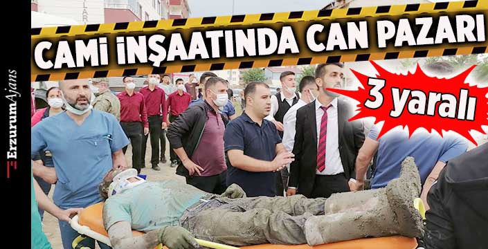 Cami inşaatında göçük! Üç işçi enkaz altında kaldı