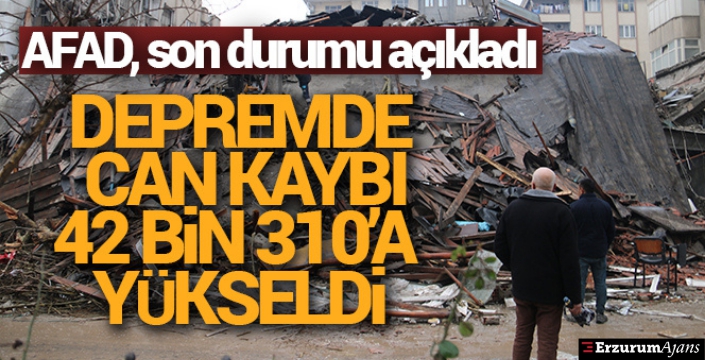 Depremde can kaybı 42 bin 310'a yükseldi