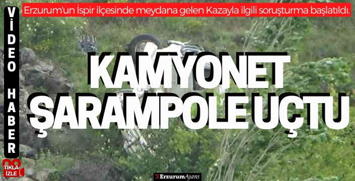 Direksiyon hakimiyeti kaybedilen kamyonet şarampole uçtu