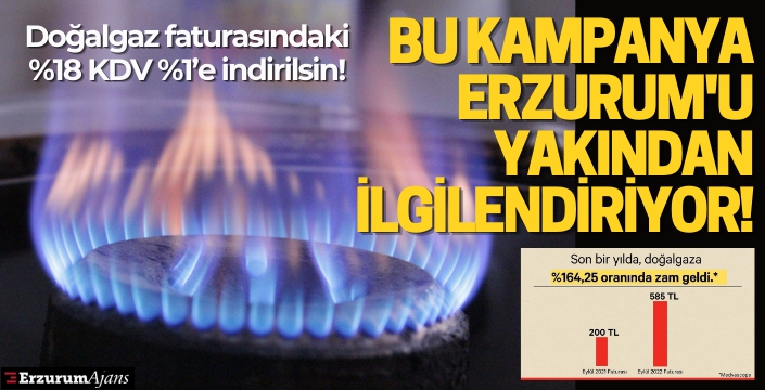 Doğalgaz faturasındaki %18 KDV %1'e indirilsin!