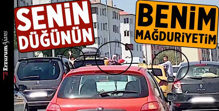 Düğün konvoyunda, trafik terörü 