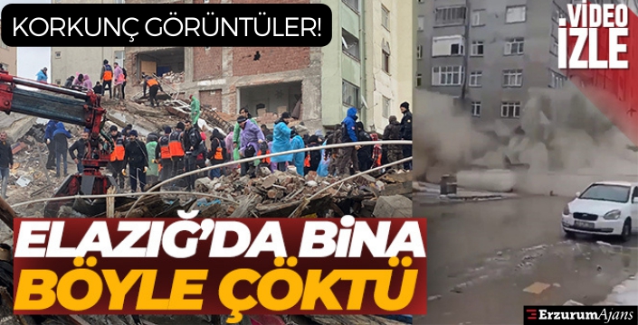 Elazığ'da bina böyle çöktü!