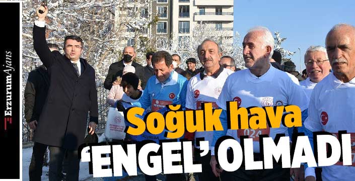 Engelliler için eksi 5 derecede koştular