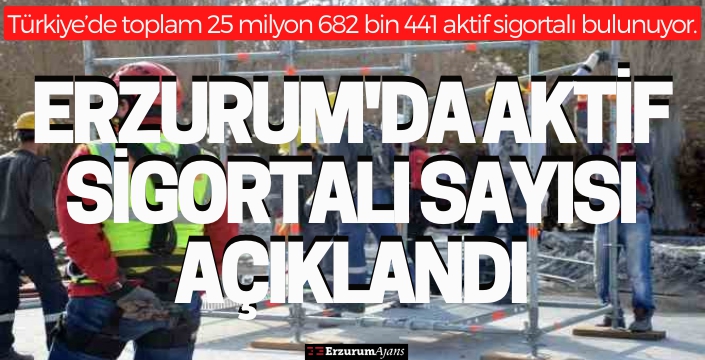 Erzurum'da 170 bin aktif sigortalı var