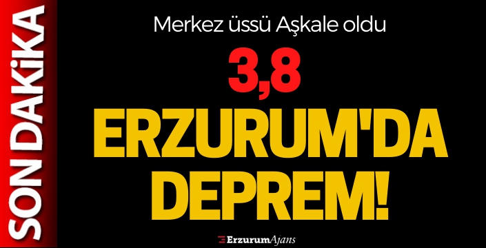 Erzurum'da deprem: 3,8 