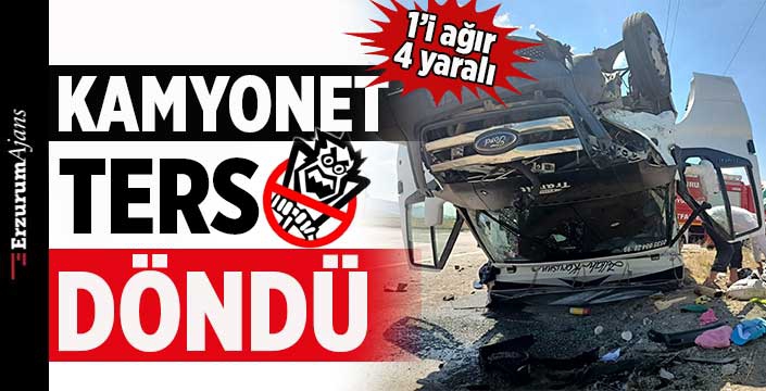 Erzurum'da feci kaza: 1'i ağır 4 yaralı