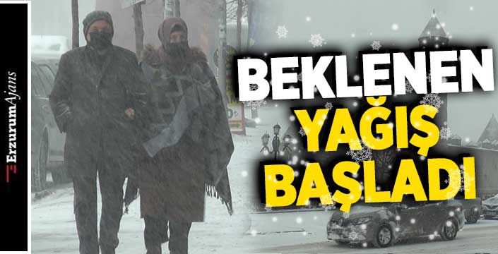 Erzurum'da kar ve tipi etkili oluyor