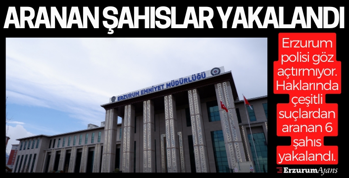 Erzurum'da polis aranan 6 şahsı yakaladı