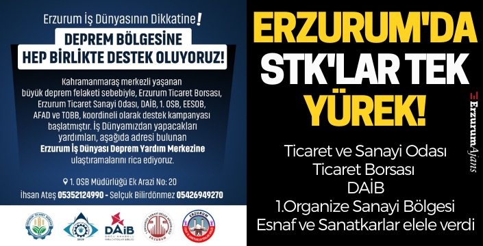 Erzurum'da STK'ler tek yürek