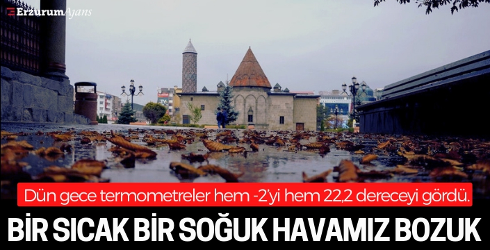 Erzurum'da termometreler hem -2'yi hem 22,2 dereceyi gördü