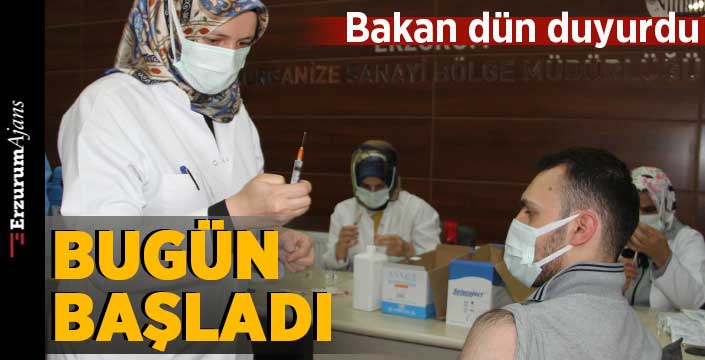 Erzurum OSM'de yerinde aşı uygulamasına başlandı