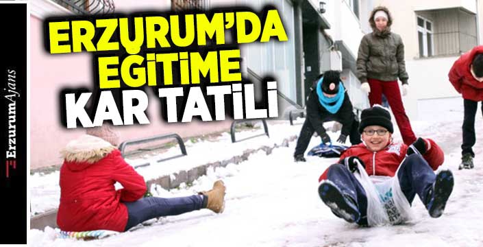 Erzurum'un 4 ilçesinde eğitime kar engeli 